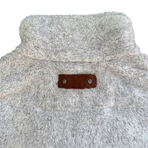 L.L.Bean Women's Grey & Brown Sherpa Fleece Jacket Size Small - Picture 4 of 9